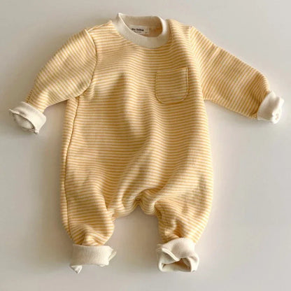 Pyjama Bébé "Coton Rayé Nevia"  – Grenouillère Chaude Automne Hiver 0-24 Mois