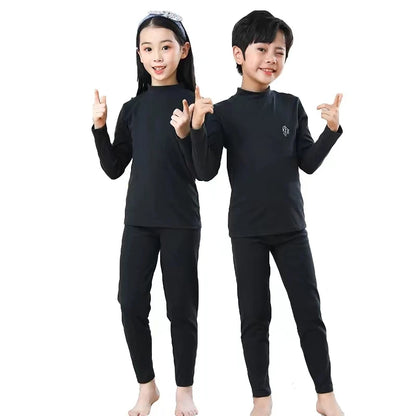 Pyjama Enfant “L’Essence Minimaliste” – Ensemble Automne/Hiver en Coton Doux, Style Uni Classique