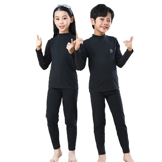 Pyjama Enfant “L’Essence Minimaliste” – Ensemble Automne/Hiver en Coton Doux, Style Uni Classique