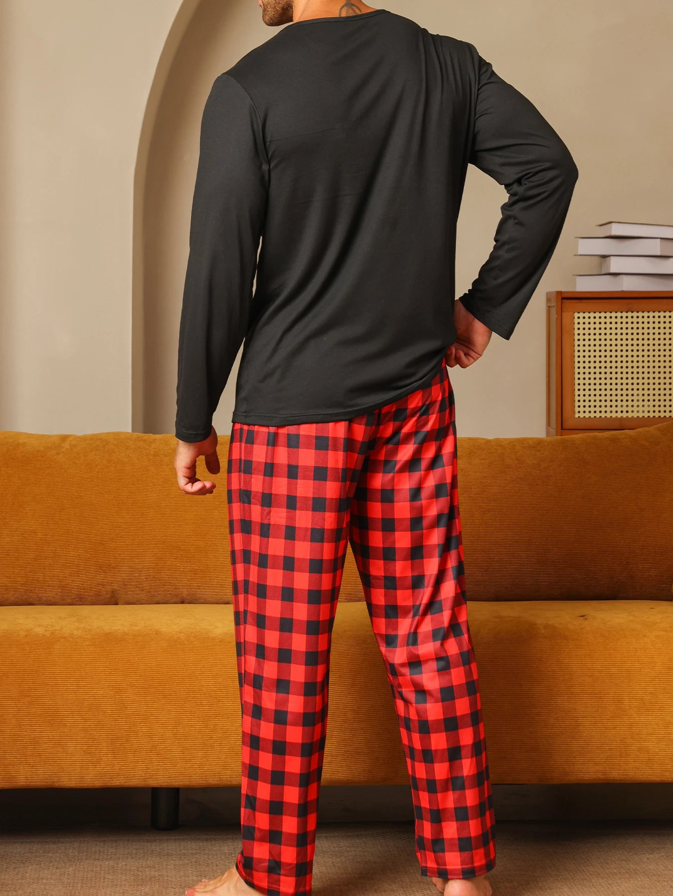 Pyjama Homme “Carreaux Confort” – Ensemble Hiver Chaud en Flanelle à Carreaux