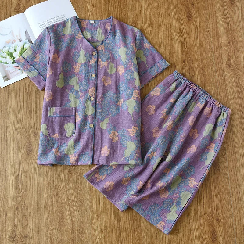 Pyjama Femme “Bloom” – Ensemble en Coton à Motifs Floraux