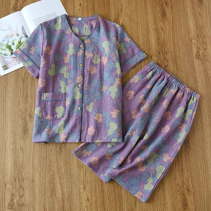 Pyjama Femme “Bloom” – Ensemble en Coton à Motifs Floraux