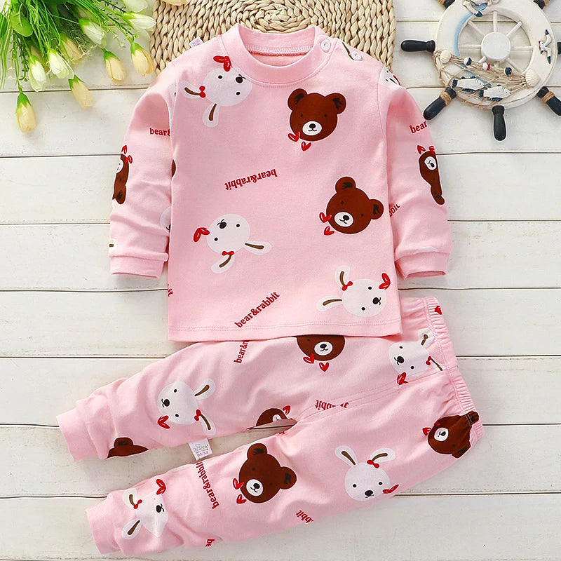 Pyjama enfant coton doux respirant – Toutes saisons – Confort nuit & jour – Motifs animaux ludiques – Pyjama bébé fille garçon – Taille 0 à 6 ans