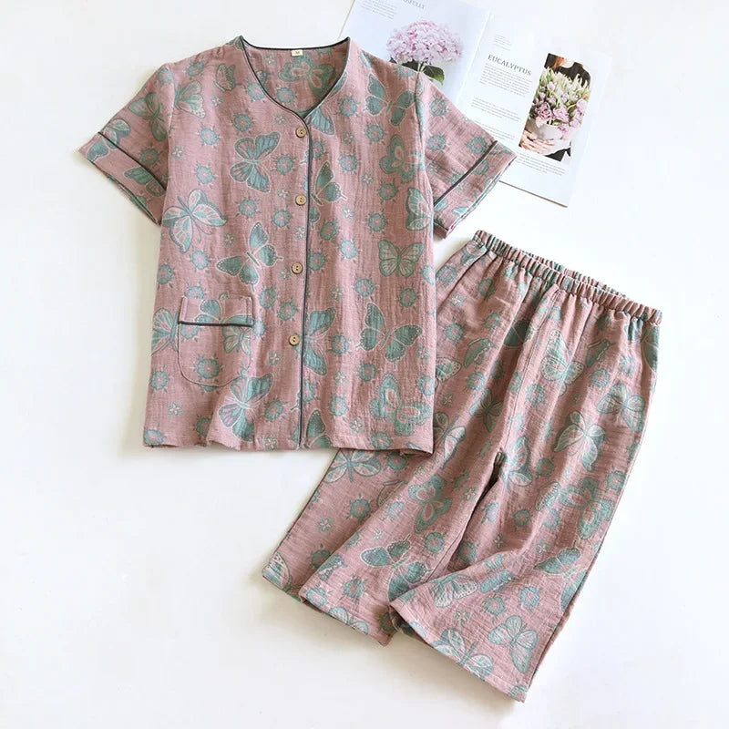 Pyjama Femme “Bloom” – Ensemble en Coton à Motifs Floraux