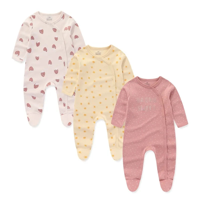 Pyjama Bébé “Trio Essentiel” – Lot de 3 Pyjamas en Coton