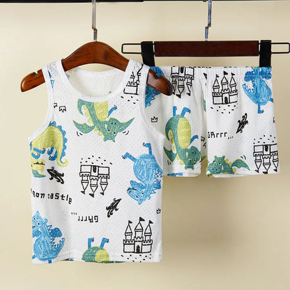 Pyjama Enfant Été “Sans Manches” – Ensemble Léger en Coton Doux, Respirant & Estival