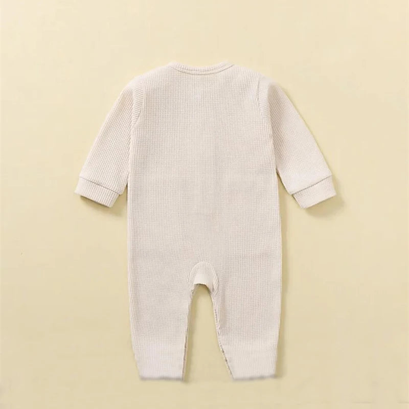 Pyjama Bébé Boutonné en Coton – Combinaison Manches Longues Mi-Saison 0-12 Mois