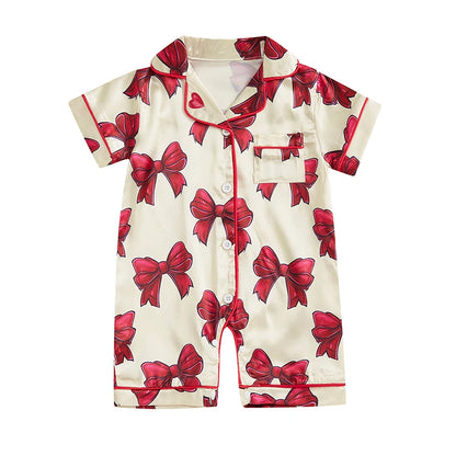 Pyjama Bébé Satin Été “Ruban de Lune” – Ensemble Léger Respirant Garçon & Fille