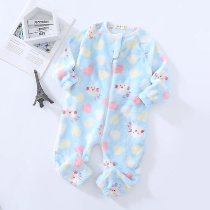 Pyjama Bébé “Zip” – Combinaison en Coton à Fermeture Éclair, Manches Longues