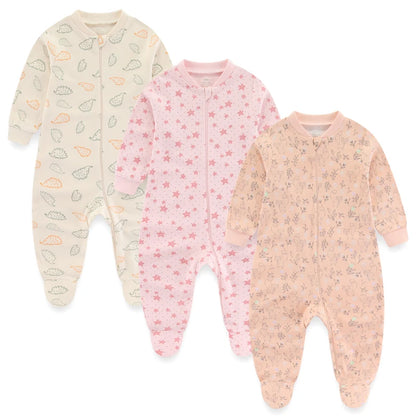 Pyjama Bébé “Trio Essentiel” – Lot de 3 Pyjamas en Coton