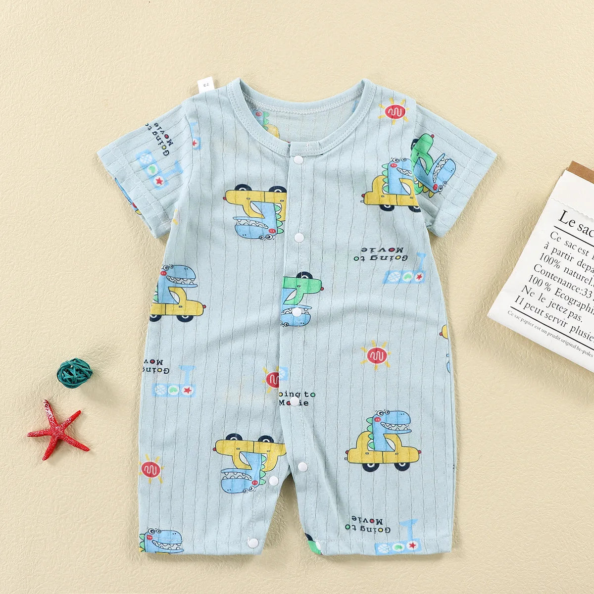 Pyjama Bébé “Brise d’Éveil” – Robe en Coton Été, Légère et Confortable