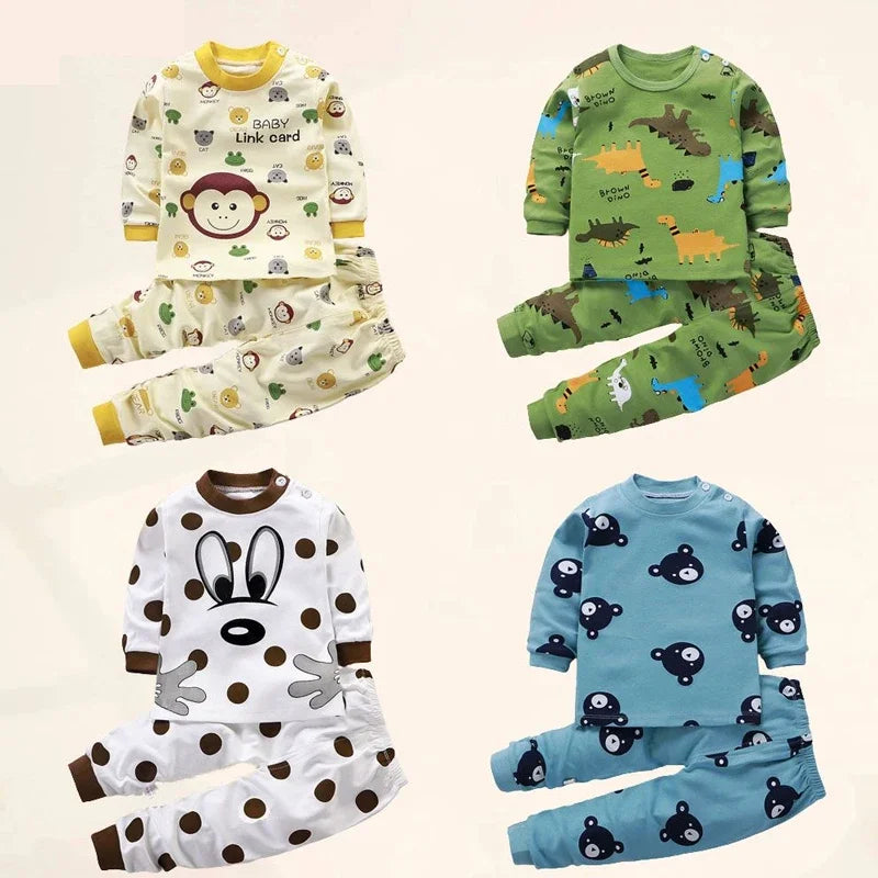 Pyjama enfant coton doux respirant – Toutes saisons – Confort nuit & jour – Motifs animaux ludiques – Pyjama bébé fille garçon – Taille 0 à 6 ans