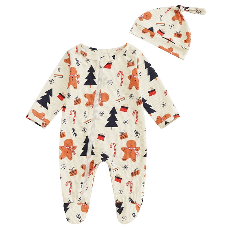 Pyjama Bébé “Magie d’Hiver” – Ensemble Festif avec Bonnet ou Bandeau Inclus
