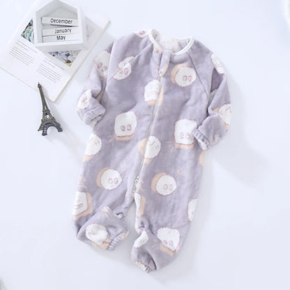Pyjama Bébé “Zip” – Combinaison en Coton à Fermeture Éclair, Manches Longues