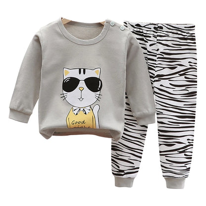 Pyjama Enfant Automne “L’Essentiel Doux” – Ensemble 2 Pièces en Coton Chaud, Manches Longues, Confort Saisonnier