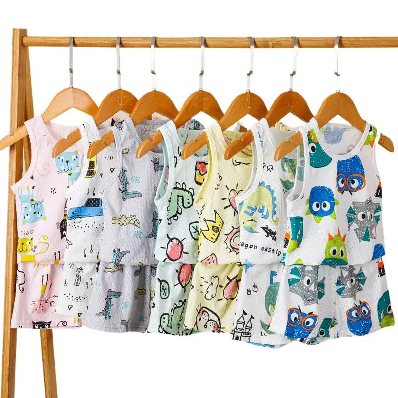 Pyjama Enfant Été “Sans Manches” – Ensemble Léger en Coton Doux, Respirant & Estival