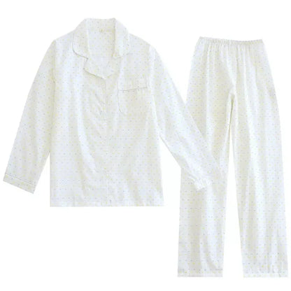 Pyjama Femme “Pluie Douce” – Ensemble en Coton, Style Intemporel et Confortable