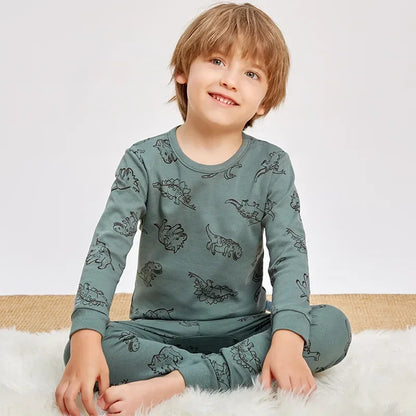 Pyjama Enfant Mi-Saison “Univers Illustré” – Ensemble 2 Pièces en Coton Doux, Manches Longues, Motifs Colorés Mixte