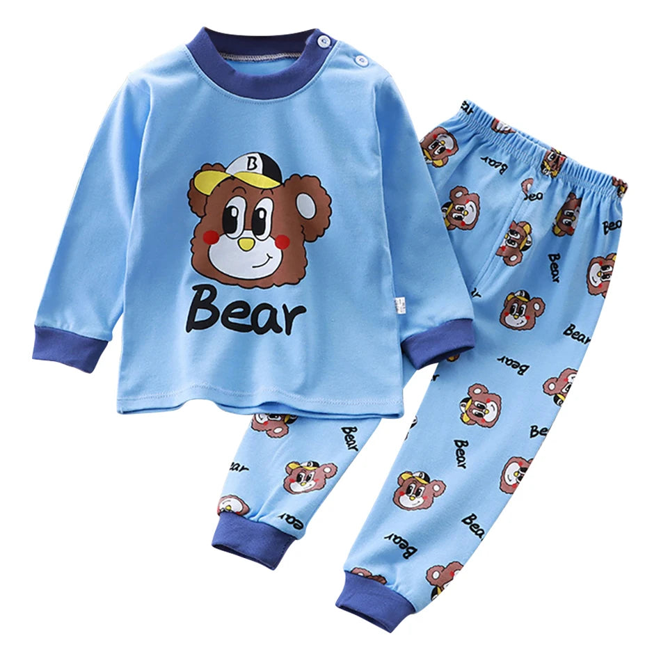 Pyjama Enfant Automne “L’Essentiel Doux” – Ensemble 2 Pièces en Coton Chaud, Manches Longues, Confort Saisonnier