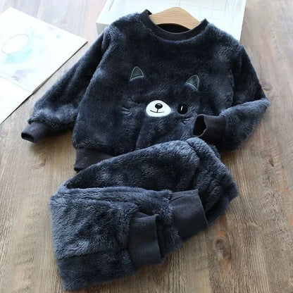 Pyjama Enfant “Doudou Cocoon” – Ensemble Automne/Hiver en Polaire Douce, 2 Pièces à Manches Longues