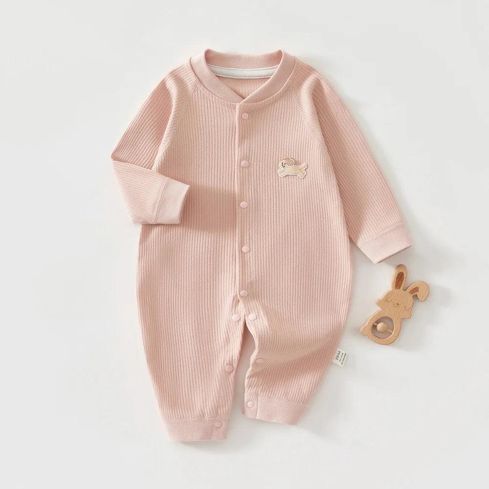 Pyjama Bébé Coton Côtelé – Grenouillère Printemps Été Unisexe pour les 0-24 Mois