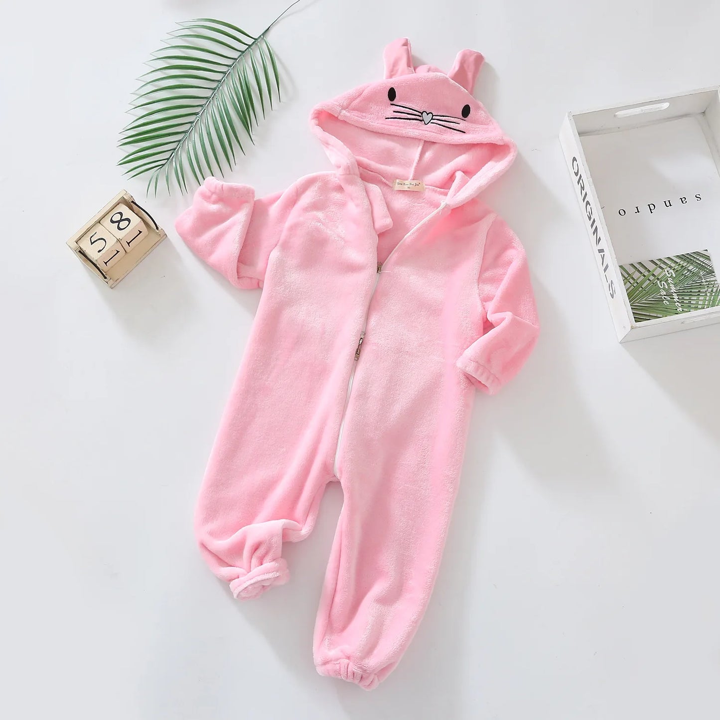 Pyjama Bébé “Zip” – Combinaison en Coton à Fermeture Éclair, Manches Longues