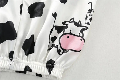 Pyjama Bébé & Enfant “Douce Prairie” – Ensemble en Coton Imprimé Vache, Respirant & Ludique