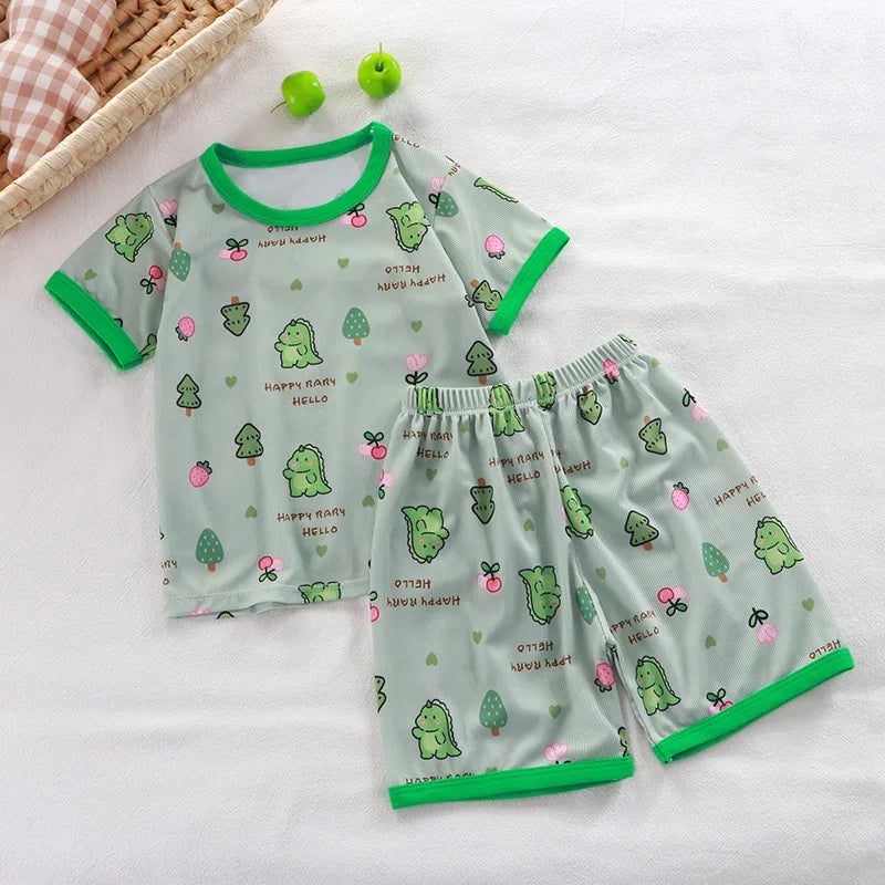 Pyjama Enfant Été “Jungle & Fun” – Coton Respirant à Imprimés Ludiques