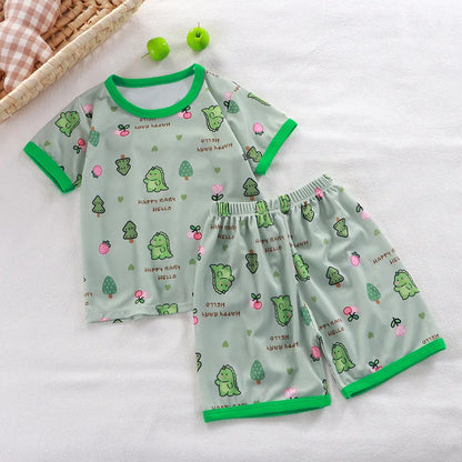 Pyjama Enfant Été “Jungle & Fun” – Coton Respirant à Imprimés Ludiques