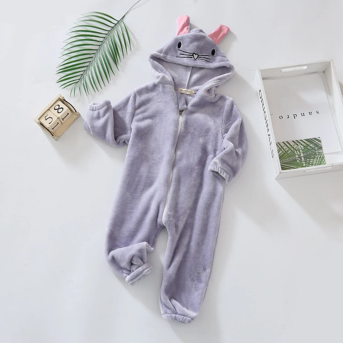 Pyjama Bébé “Zip” – Combinaison en Coton à Fermeture Éclair, Manches Longues