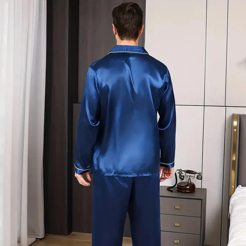 Pyjama Homme “L’Éclat d’Été” – Ensemble Satiné Élégant et Léger Été