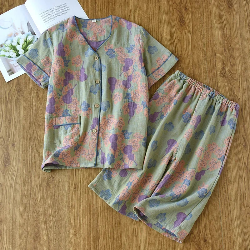Pyjama Femme “Bloom” – Ensemble en Coton à Motifs Floraux