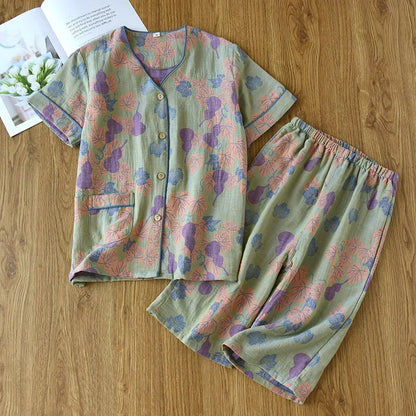 Pyjama Femme “Bloom” – Ensemble en Coton à Motifs Floraux