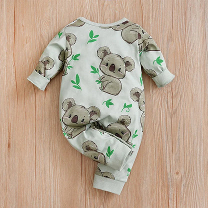 Pyjama Bébé Motif Koala – Grenouillère Coton Manches Longues 0-24 Mois