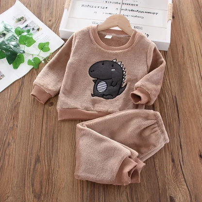Pyjama Enfant “Doudou Cocoon” – Ensemble Automne/Hiver en Polaire Douce, 2 Pièces à Manches Longues