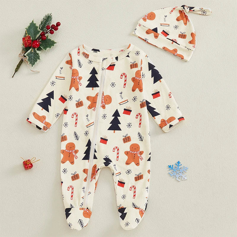 Pyjama Bébé “Magie d’Hiver” – Ensemble Festif avec Bonnet ou Bandeau Inclus