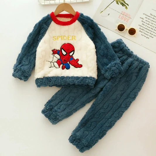 Pyjama Enfant Polaire “Spider-Héros” – Ensemble Hiver Chaud, Aventures Nocturnes