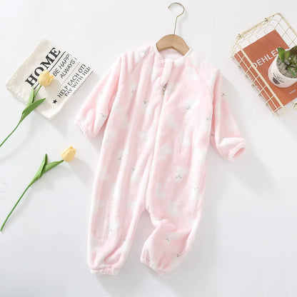 Pyjama Bébé “Zip” – Combinaison en Coton à Fermeture Éclair, Manches Longues