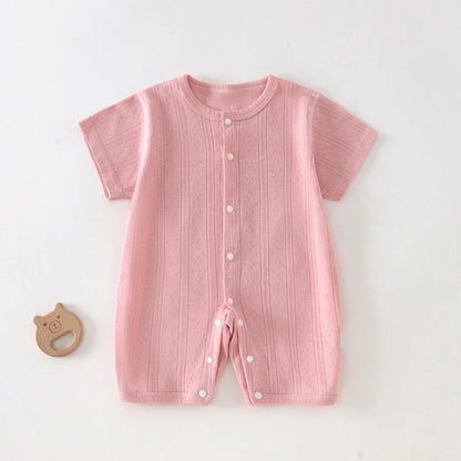 Pyjama Bébé Été Coton Léger – Combinaison Courte Unisexe 0-24 Mois